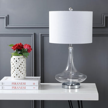 Cecile 25.5" Glass Teardrop LED Table Lamp - JONATHAN Y
